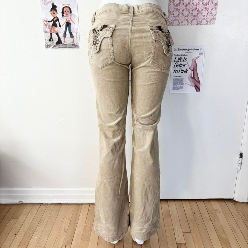 BONGO Beige Corduroy Embroidered Flare Pants (Sz 11)